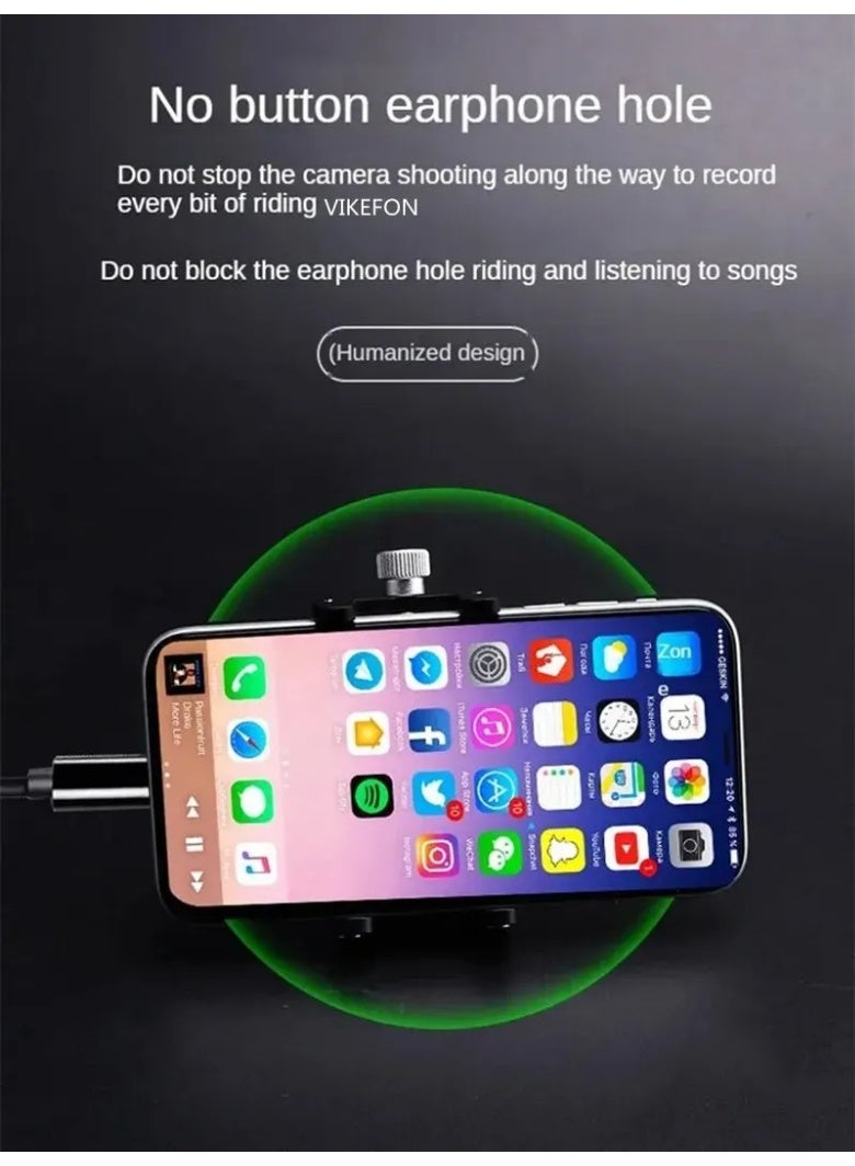 Abo ElGoukh & Maxlerz® Aluminum Alloy Bicycle Phone Holder – Adjustable Anti-Vibration Secure Clamp for 4.7–7 Inch Smartphones, Heavy-Duty Non-Rotating Mount, Universal Fit for MTB, Hybrid & Road Bikes - Image 2